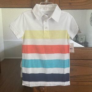 Colorful Striped SS Polo Shirt Size 4
